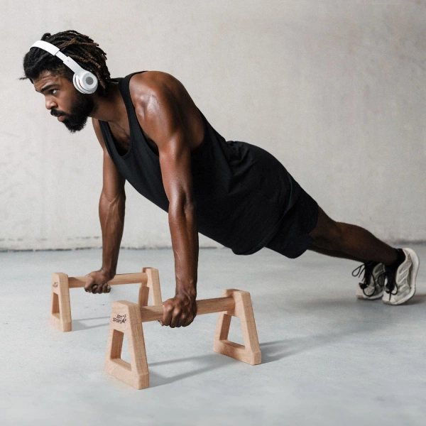 2x UCHWYTY DO POMPEK DREWNIANE PORĘCZE PARALETKI XL ANTYPOŚLIZGOWA PODSTAWA