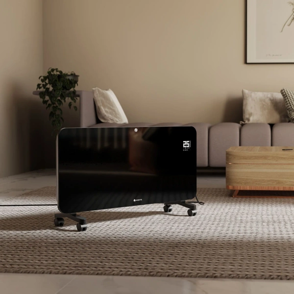 GRZEJNIK ELEKTRYCZNY 2000W CZARNY SZKLANY STOJĄCY ŚCIENNY + WLAN WIFI