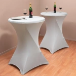 STÓŁ KOKTAJLOWY TARGOWY BANKIETOWY BISTRO SKŁADANY POPIEL Ø80CM POKROWIEC