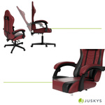 FOTEL GAMINGOWY BIUROWY KUBEŁKOWY GRACZA OBROTOWY HYPERSEAT BORDOWY CZARNY