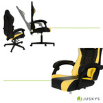 FOTEL GAMINGOWY BIUROWY KUBEŁKOWY GRACZA OBROTOWY HYPERSEAT CZARNY ŻÓŁTY