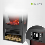 KOMINEK ELEKTRYCZNY 1800W CZARNY ELEKTROKOMINEK Z EFEKTEM PŁOMIENIA + PILOT