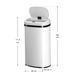 BIAŁY AUTOMATYCZNY KOSZ NA ŚMIECI ODPADY 60L CZUJNIK BEZDOTYKOWY PROSOKĄTNY