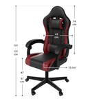 FOTEL GAMINGOWY BIUROWY KUBEŁKOWY GRACZA OBROTOWY HYPERSEAT CZARNY BORDOWY