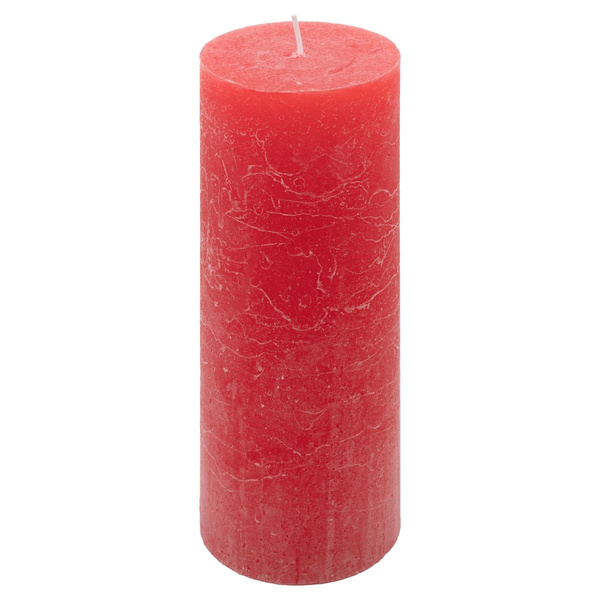 ŚWIECE STOŁOWE CZERWONE RUSTYKALNE 2 SZT 7,5x20 CM ŚWIECZKI KOLUMNOWE