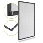MOSKITIERA OKIENNA 80x100 CM DO OKNA ALUMINIOWA RAMA SIATKA NA OWADY SZARA
