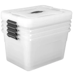 4x POJEMNIK 30L DO PRZECHOWYWANIA Z POKRYWĄ ZESTAW UNIWERSALNY ORGANIZER