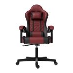 FOTEL GAMINGOWY BIUROWY KUBEŁKOWY GRACZA OBROTOWY HYPERSEAT BORDOWY CZARNY