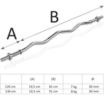 CHROMOWANY GRYF LEKKO ŁAMANY FI 30 MM 120 CM GWINT