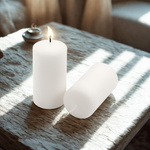 ŚWIECE STOŁOWE BIAŁE 6 SZT 11,5x6 CM ŚWIECZKI WALCOWE TRADYCYJNE KOLUMNOWE