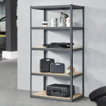 REGAŁ MAGAZYNOWY 200x100x60 CM 875KG METALOWY PÓŁKI GARAŻ WARSZTAT SZARY