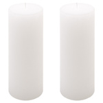 ŚWIECE STOŁOWE BIAŁE RUSTYKALNE 2 SZT 7,5x20 CM ŚWIECZKI WALCOWE KOLUMNOWE