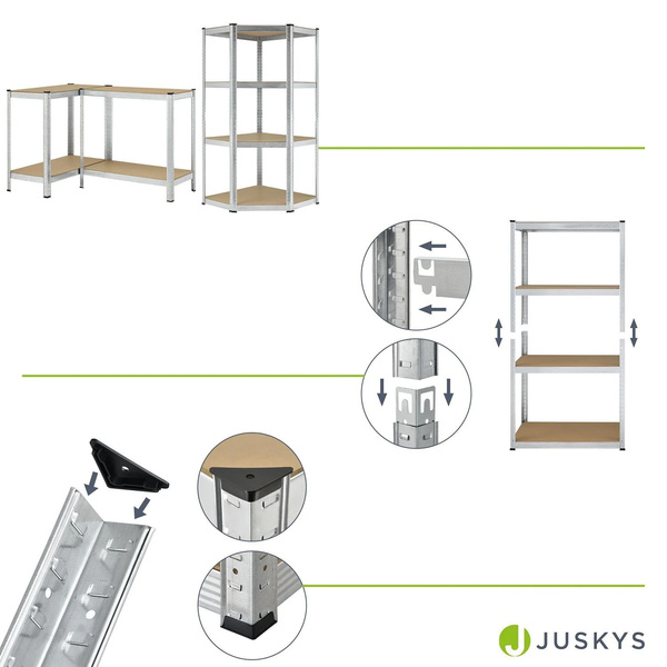 3x ZESTAW REGAŁ METALOWY MAGAZYNOWY 160x80x40 960KG PIWNICA WARSZTAT GARAŻ