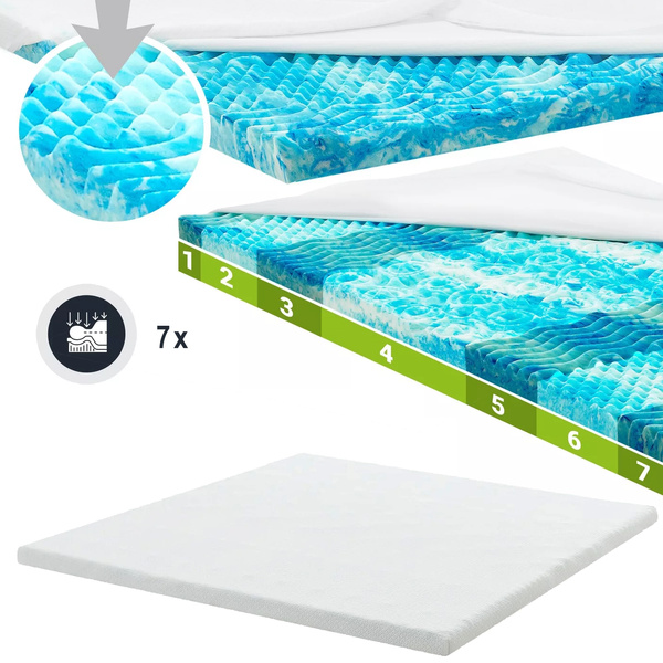 MATERAC NAWIERZCHNIOWY 160x200 7CM ORTOPEDYCZNY TOPPER 7STREF MEMORY PIANKA