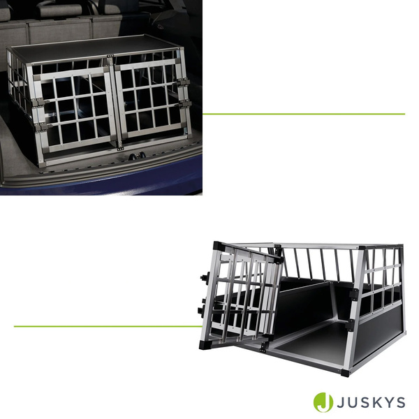 TRANSPORTER DLA PSA ZWIERZĄT ALUMINIOWA KLATKA PODRÓŻNA DO SAMOCHODU L-XL