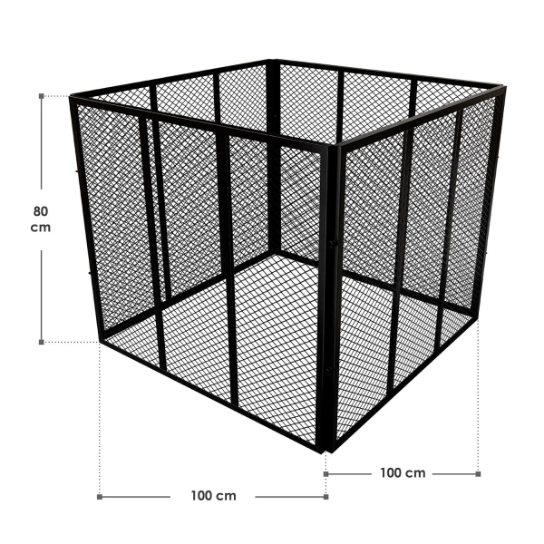 METALOWY KOMPOSTOWNIK OGRODOWY 800L STAL OCYNKOWANA SZYBKI MONTAŻ CZARNY