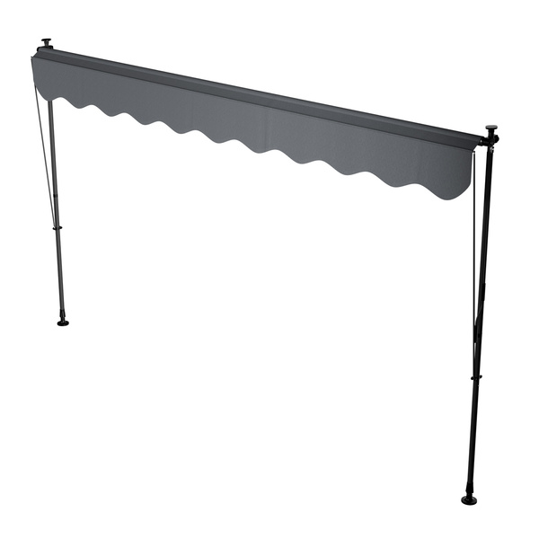 MARKIZA 350x120 CM ROZPOROWA BALKONOWA TELESKOPOWA TARASOWA ROLETA ANTRACYT