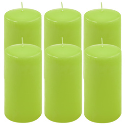 ŚWIECE STOŁOWE ZIELONE 6 SZT 15,5x7,5 CM ŚWIECZKI TRADYCYJNE KOLUMNOWE