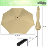 PARASOL OGRODOWY 3 M REGULACJA POCHYLENIA BEŻOWY