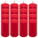 ŚWIECE STOŁOWE CZERWONE 16SZT 10x5CM DEKOR ŚWIECZKI WALCOWE TRADYCYJNE
