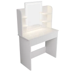 TOALETKA KOSMETYCZNA Z LUSTREM LED DO MAKIJAŻU WIZAŻU BIAŁA 90x40x140 CM