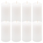 ŚWIECE STOŁOWE BIAŁE RUSTYKALNE 8 SZT 5x10 CM ŚWIECZKI WALCOWE KOLUMNOWE