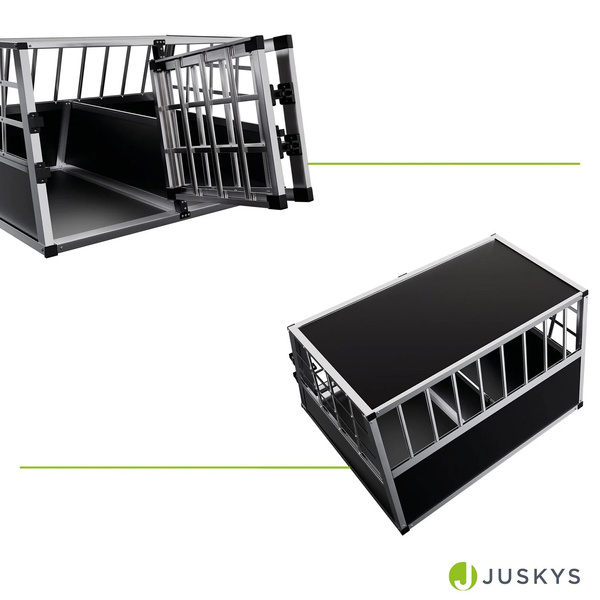 TRANSPORTER DLA PSA ZWIERZĄT ALUMINIOWA KLATKA PODRÓŻNA DO SAMOCHODU L-XL