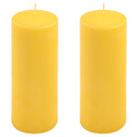 ŚWIECE STOŁOWE ŻÓŁTE 2 SZT 20x7,5CM ŚWIECZKI TRADYCYJNE KOLUMNOWE