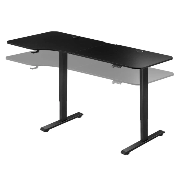 BIURKO ELEKTRYCZNE 160x75 REGULOWANE CZARNE Z REGULACJĄ WYSOKOŚCI PAMIĘCIĄ