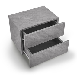 WISZĄCA SZAFKA NOCNA 2 SZUFLADY 40x29x30 CM SZARY DEKOR BETONU INDUSTRIALNA