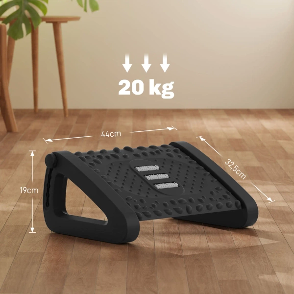 PODNÓŻEK BIUROWY Z MASAŻEM REGULACJĄ WYSOKOŚCI ERGONOMICZNY 44 x 32,5 cm 