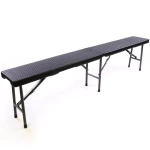2x ŁAWKA SKŁADANA180 CM BANKIETOWA CAMPINGOWA CZARNA STYL RATTAN DO 200 KG