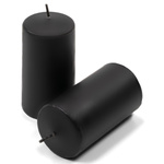 ŚWIECE STOŁOWE CZARNE 24 SZT 10x5CM DEKORACYJNE ŚWIECZKI WALCOWE TRADYCYJNE