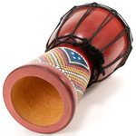 BĘBEN DJEMBE 30 CM Z KOZIEJ SKÓRY MAHOŃ AFRYKAŃSKI INSTRUMENT BONGO