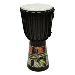 DJEMBE AFRYKAŃSKI BĘBEN 60 CM MAHOŃ RĘCZNIE MALOWANY KOZIA SKÓRA BONGO
