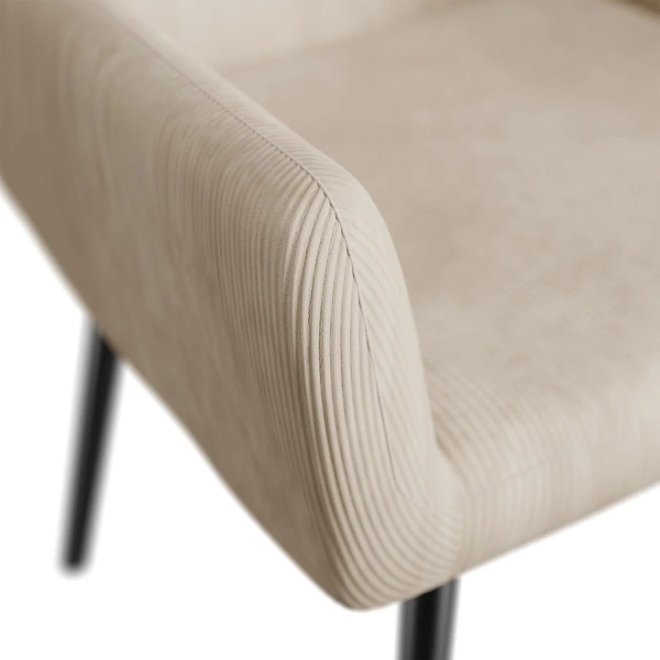 FOTEL USZAK Z PODNÓŻKIEM WYPOCZYNKOWY SKANDYNAWSKI STYL BEŻOWY SZTRUKS