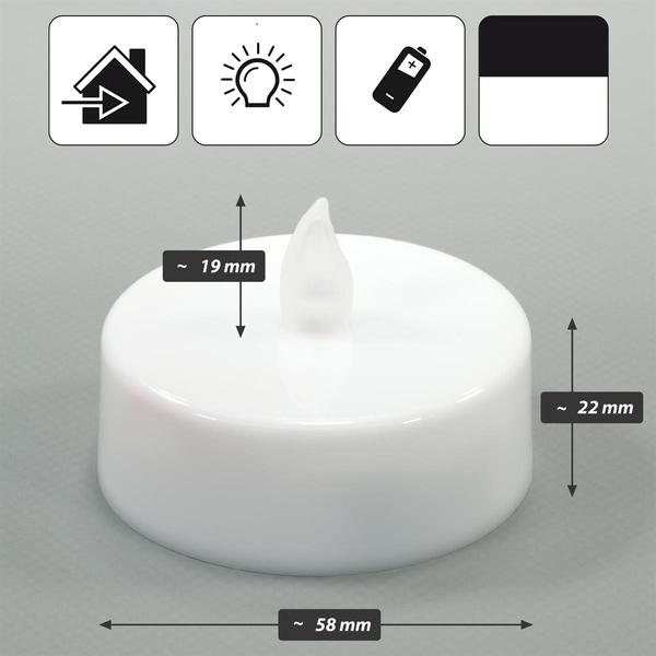 8x ŚWIECZKI PODGRZEWACZ LED BIAŁE BEZPŁOMIENIOWE TEALIGHT NA BATERIE +TIMER