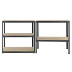 4x REGAŁ MAGAZYNOWY 180x90x40CM 3500KG SZARY METALOWY PÓŁKI GARAŻ PIWNICA