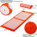 POMARAŃCZOWA MATA ZDROWOTNA DO AKUPRESURY 130x50 CM Z KOLCAMI NA BÓL PLECÓW
