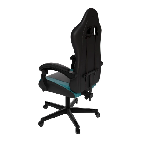 FOTEL GAMINGOWY BIUROWY KUBEŁKOWY GRACZA OBROTOWY HYPERSEAT CZARNY TURKUS