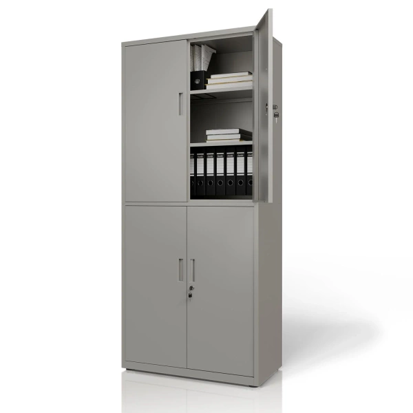 SZAFA METALOWA BIUROWA NA DOKUMENTY AKTA KLUCZ WARSZTATOWA DO GARAŻU SZARA