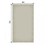 SZARA PLANDEKA 4x7 M 650G/M2 PRZEMYSŁOWA OCHRONNA Z OCZKAMI OKRYCIOWA