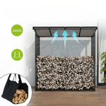 REGAŁ NA DREWNO KOMINKOWE Z DASZKIEM DO PRZECHOWYWANIA DO OGRODU NA TARAS