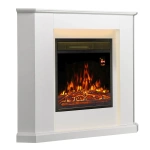 KOMINEK ELEKTRYCZNY 2000W 2 TRYBY BIAŁY NAROŻNY Z EFEKTEM PŁOMIENIA+ LED