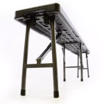 2x ŁAWKA SKŁADANA180 CM BANKIETOWA CAMPINGOWA CZARNA STYL RATTAN DO 200 KG