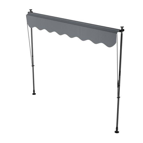MARKIZA 250x120 CM ROZPOROWA BALKONOWA TELESKOPOWA TARASOWA ROLETA ANTRACYT