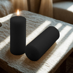 ŚWIECE STOŁOWE CZARNE 4 SZT 20x7,5 CM ŚWIECZKI WALCOWE TRADYCYJNE KOLUMNOWE