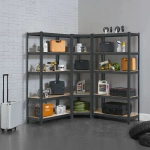 ZESTAW REGAŁÓW METALOWYCH 3 SZTUKI BASIC + NAROŻNY CORNER 180x90x40 cm MDF