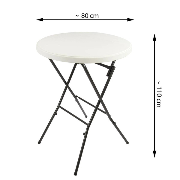 STÓŁ KOKTAJLOWY TARGOWY BANKIETOWY BISTRO SKŁADANY POPIEL Ø80CM POKROWIEC