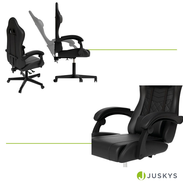 FOTEL GAMINGOWY BIUROWY KUBEŁKOWY ERGO DLA GRACZA OBROTOWY HYPERSEAT CZARNY